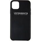 VETEMENTS Black Logo iPhone 11 Pro Case