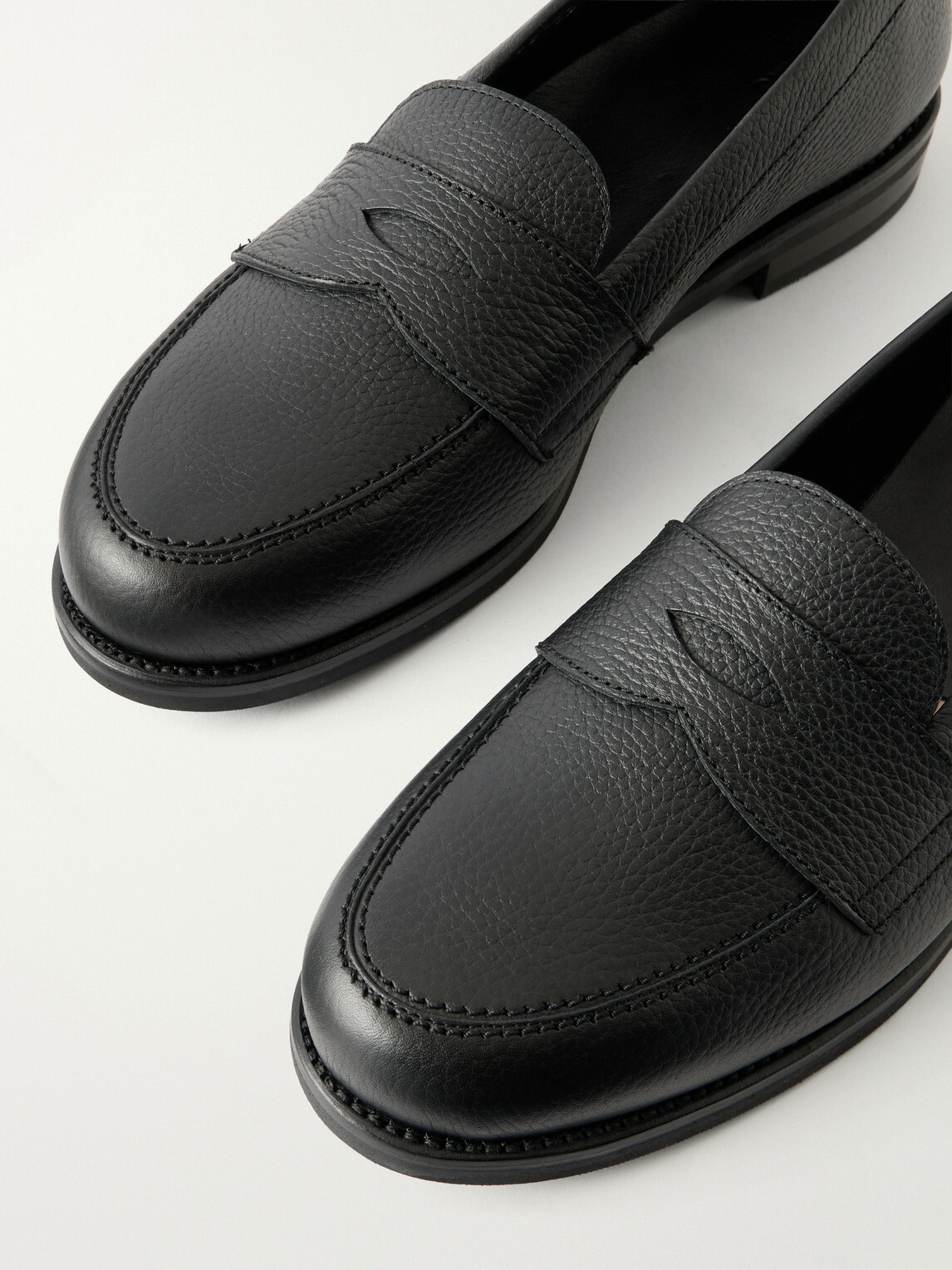 MORJAS - The Ivy Suede Penny Loafers - Black
