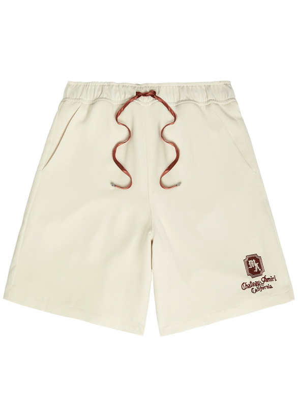 Photo: Amiri Chateau Appliquéd Woven Shorts White