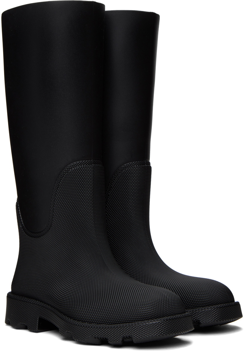 Burberry Black Rubber Marsh High Boots Burberry