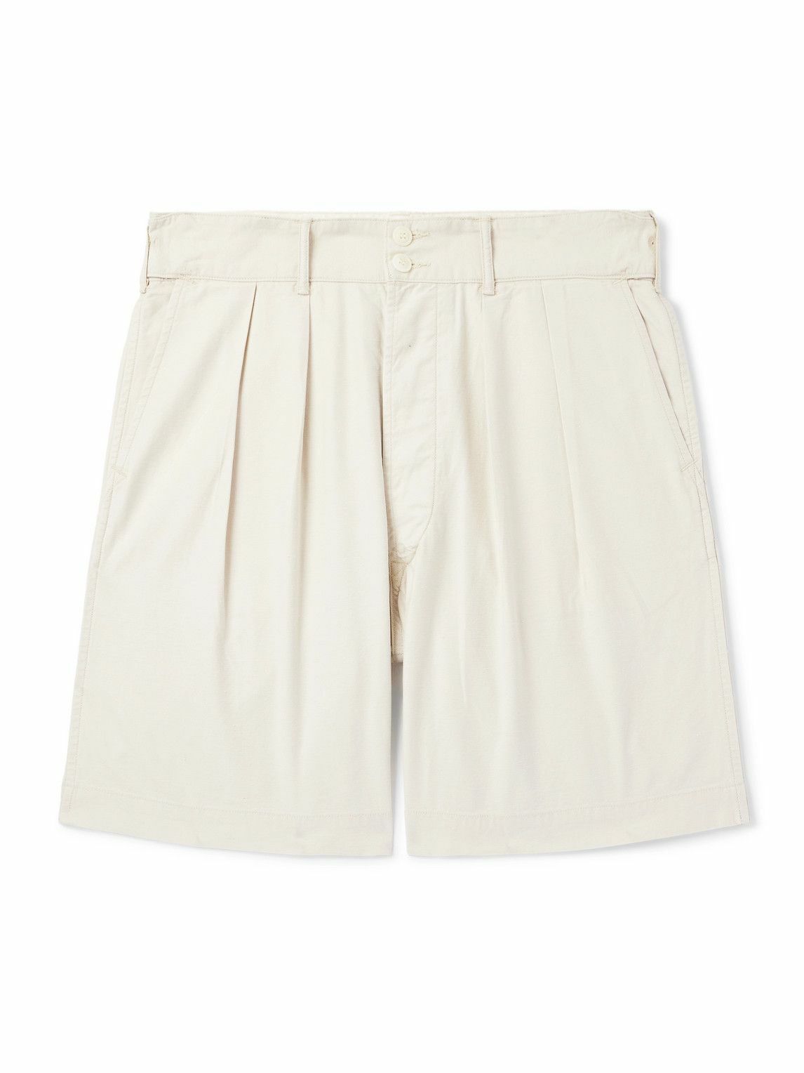 RRL - Hawkes Straight-Leg Pleated Cotton-Twill Shorts