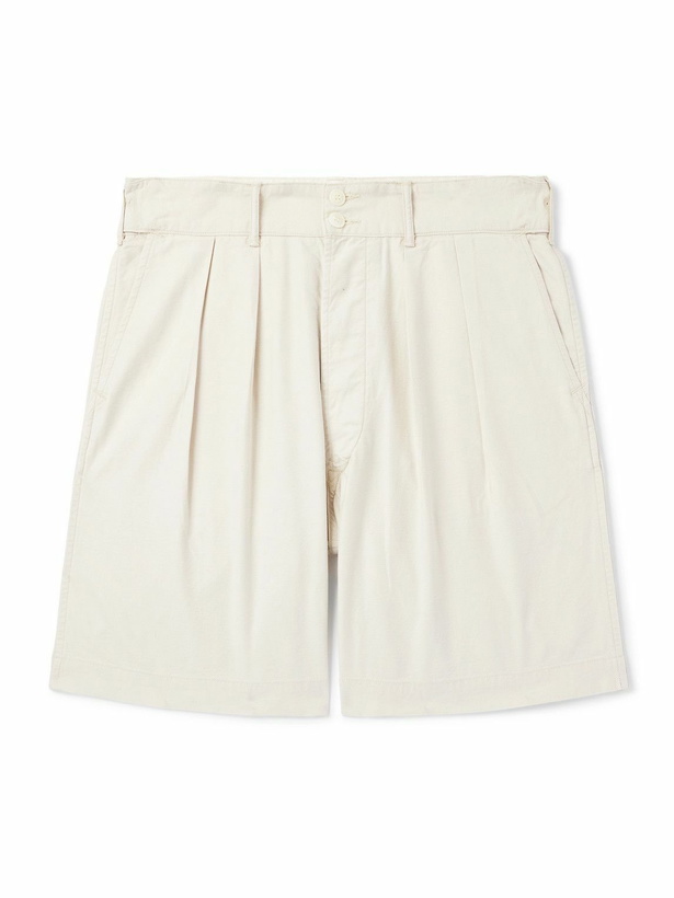Photo: RRL - Hawkes Straight-Leg Pleated Cotton-Twill Shorts - Neutrals