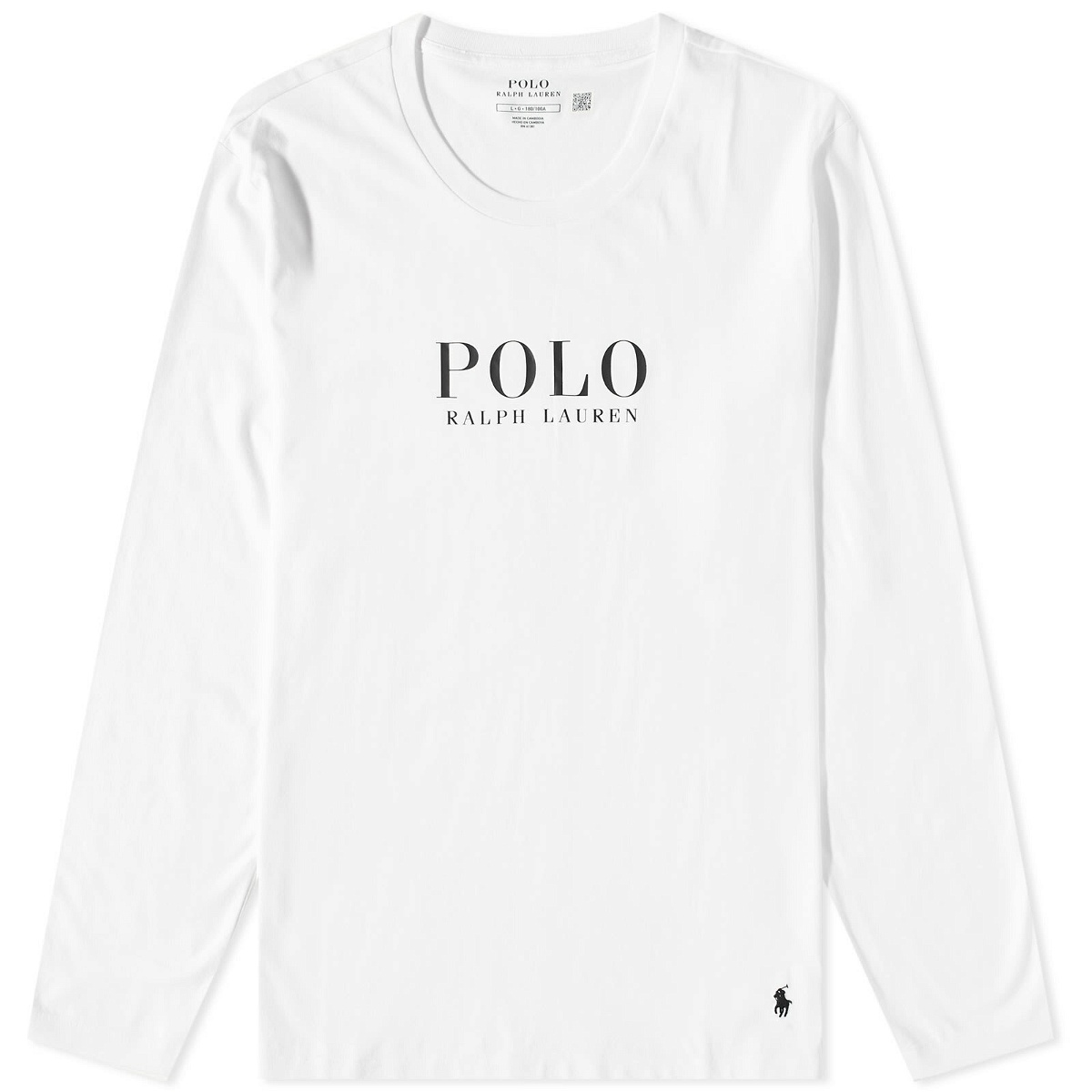 Polo Ralph Lauren Men's Long Sleeve Logo Lounge T-Shirt in White Polo ...