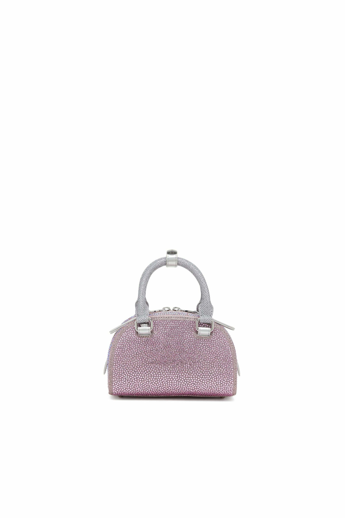 Diesel 1DR Dome - Small bowling bag in crystal Lurex - Crossbody Bags Womens in Pink