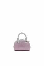Diesel 1DR Dome - Small bowling bag in crystal Lurex - Crossbody Bags Womens in Pink