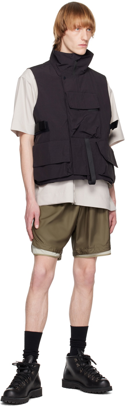 meanswhile Brown Ice Touch Shorts