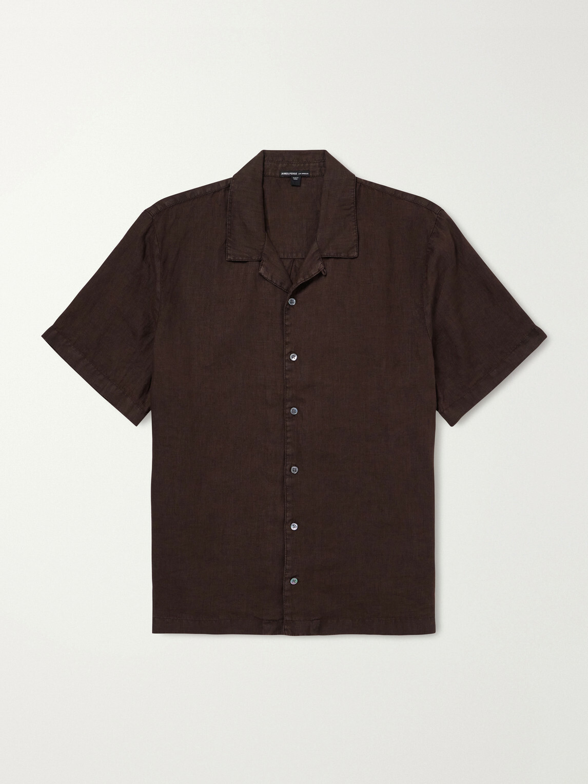 James Perse - Convertible-Collar Linen Shirt - Brown