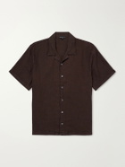 James Perse - Convertible-Collar Linen Shirt - Brown