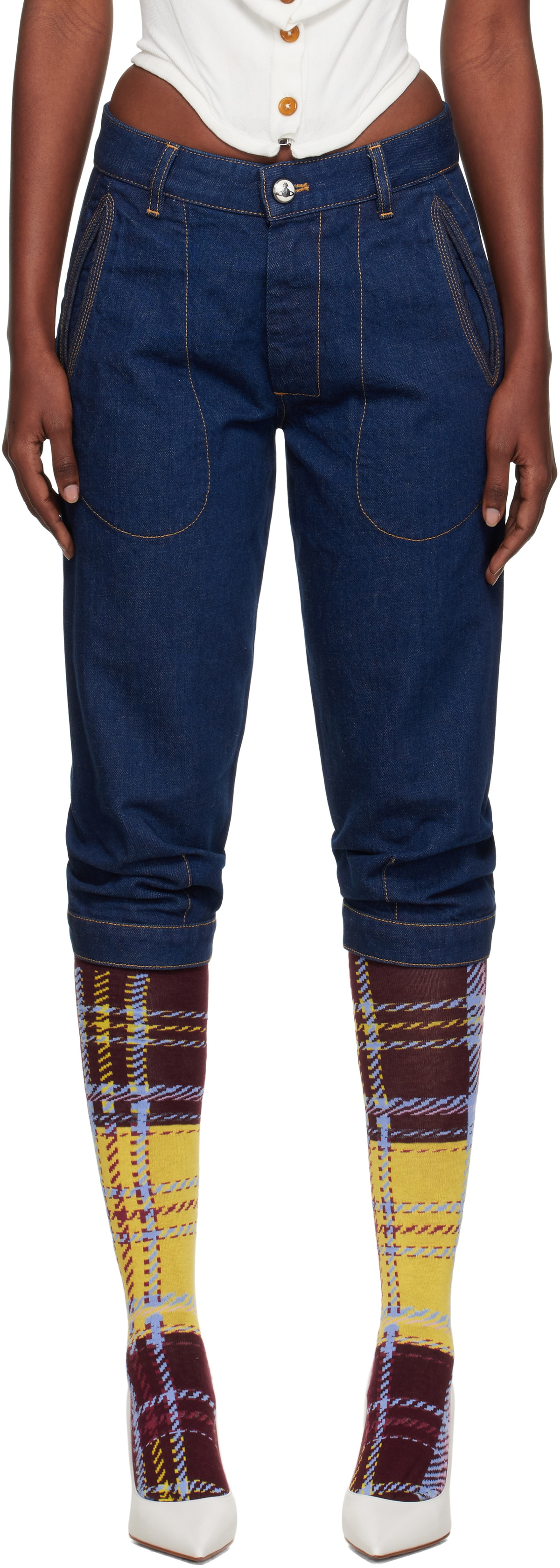 Vivienne Westwood Women's Buckle Back Jeans Blue