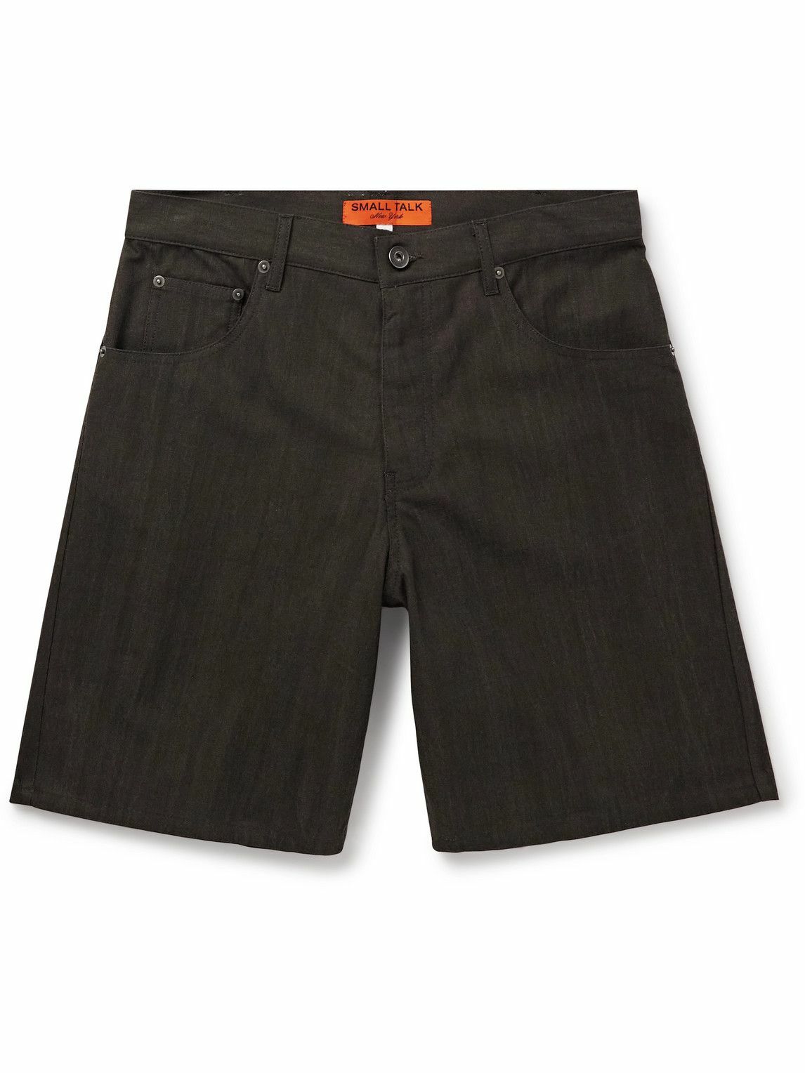 Small Talk - Straight-Leg Cotton-Canvas Shorts - Brown