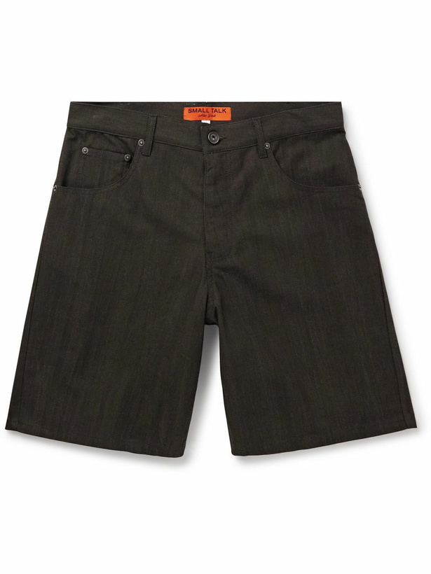 Photo: Small Talk - Straight-Leg Cotton-Canvas Shorts - Brown