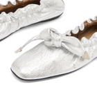 Toga Pulla Women's Metallic Leather Ballet Shoes in Silver