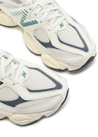 New Balance 9060 Panelled Leather Sneakers White And Blue
