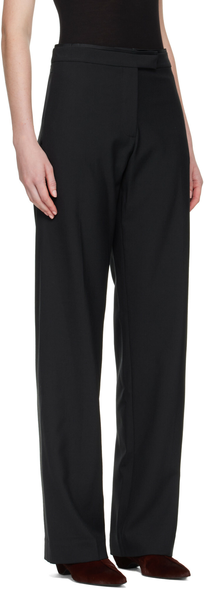 AARON ESH Black One Seam Trousers