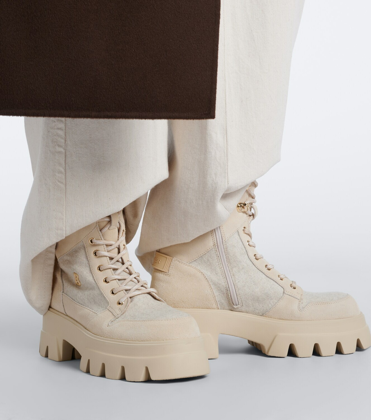 Bogner Sapporo suede-trimmed lace-up boots