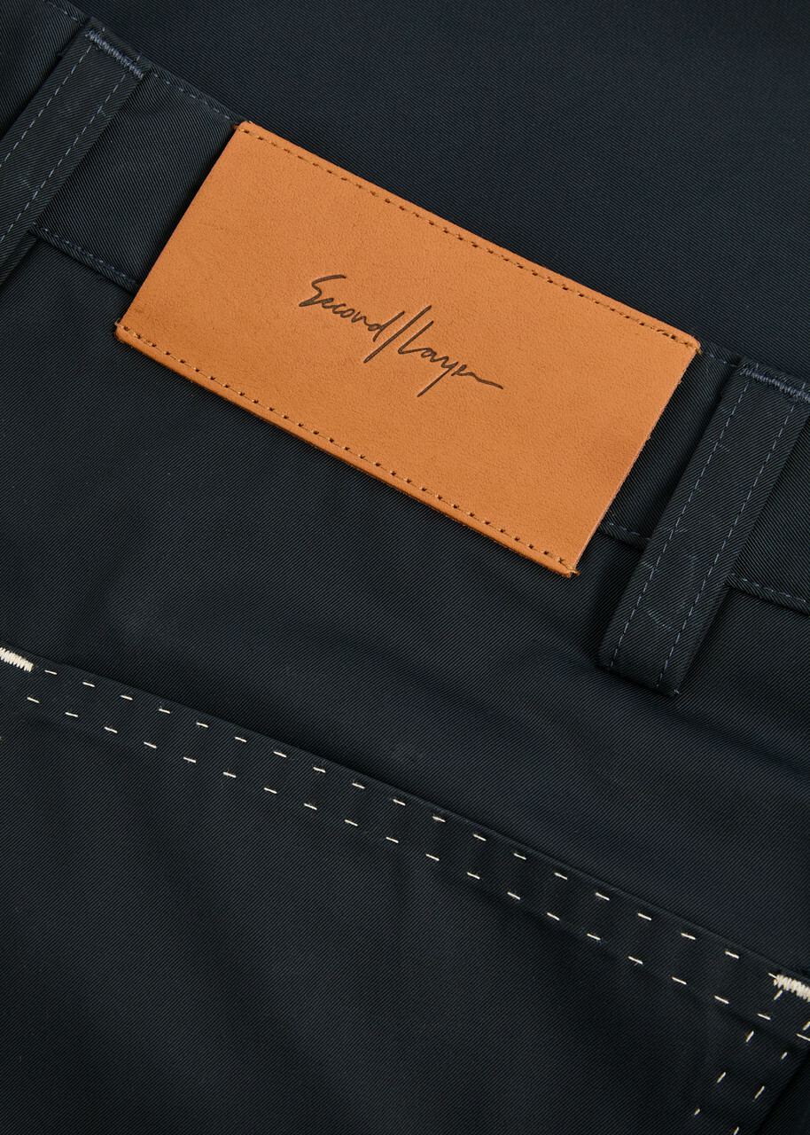 SECOND LAYER セカンドレイヤー　ANGEL TROUSER NAVY Second Layer Angel Embroidered Shell Trousers Navy Second/Layer