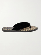 TOM FORD - Brighton Velvet and Raffia Sandals - Black