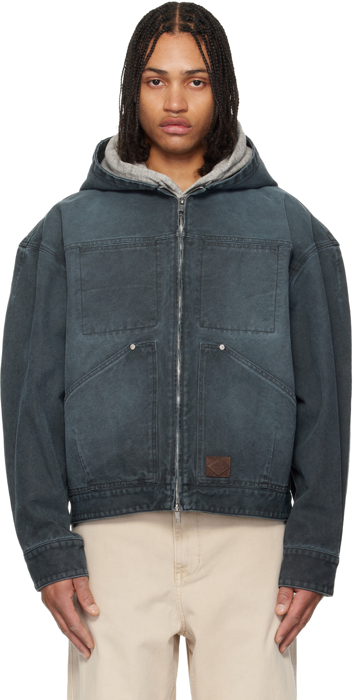 WOOYOUNGMI Gray Hood Dyed Jacket