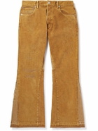 Gallery Dept. - Flared Distressed Cotton-Corduroy and Canvas Trousers - Brown