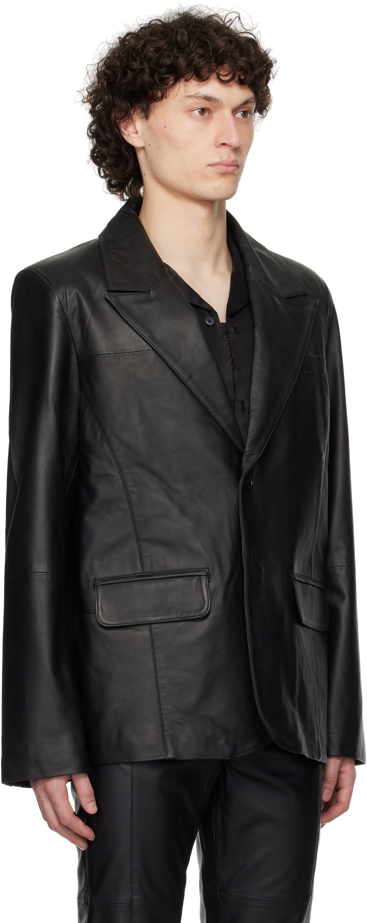 Deadwood Black Stanley Leather Blazer