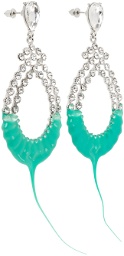 Ottolinger Silver & Green Diamond Loop Earrings