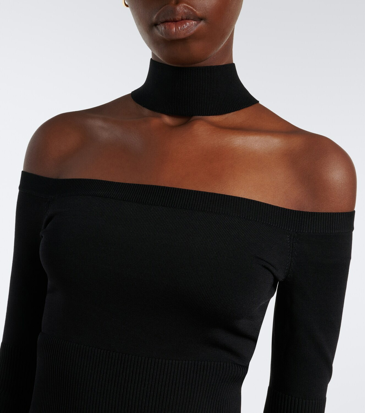 Simkhai Lila off-shoulder ribbed-knit top