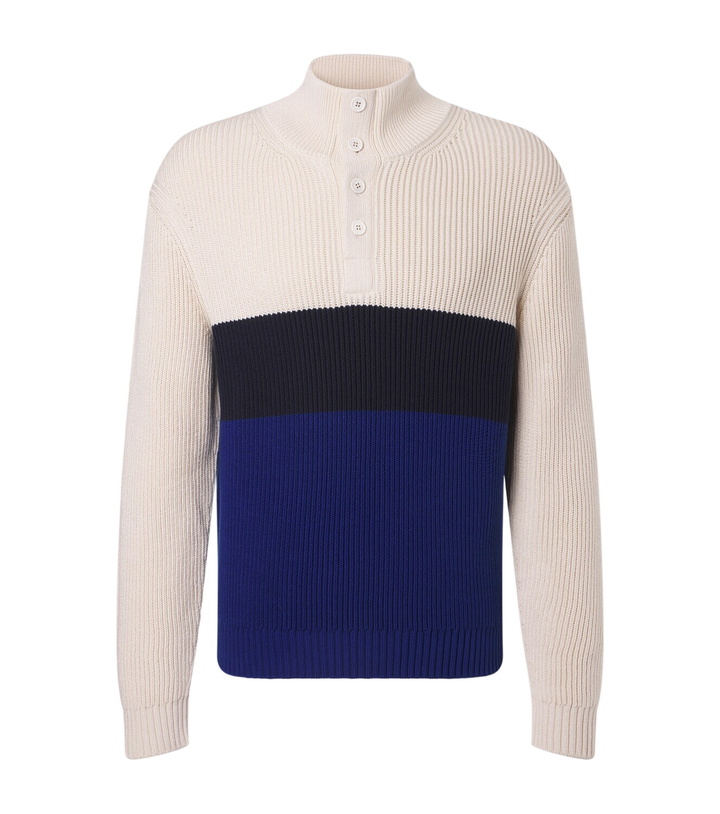 Photo: Dunhill Colorblocked cotton and silk sweater