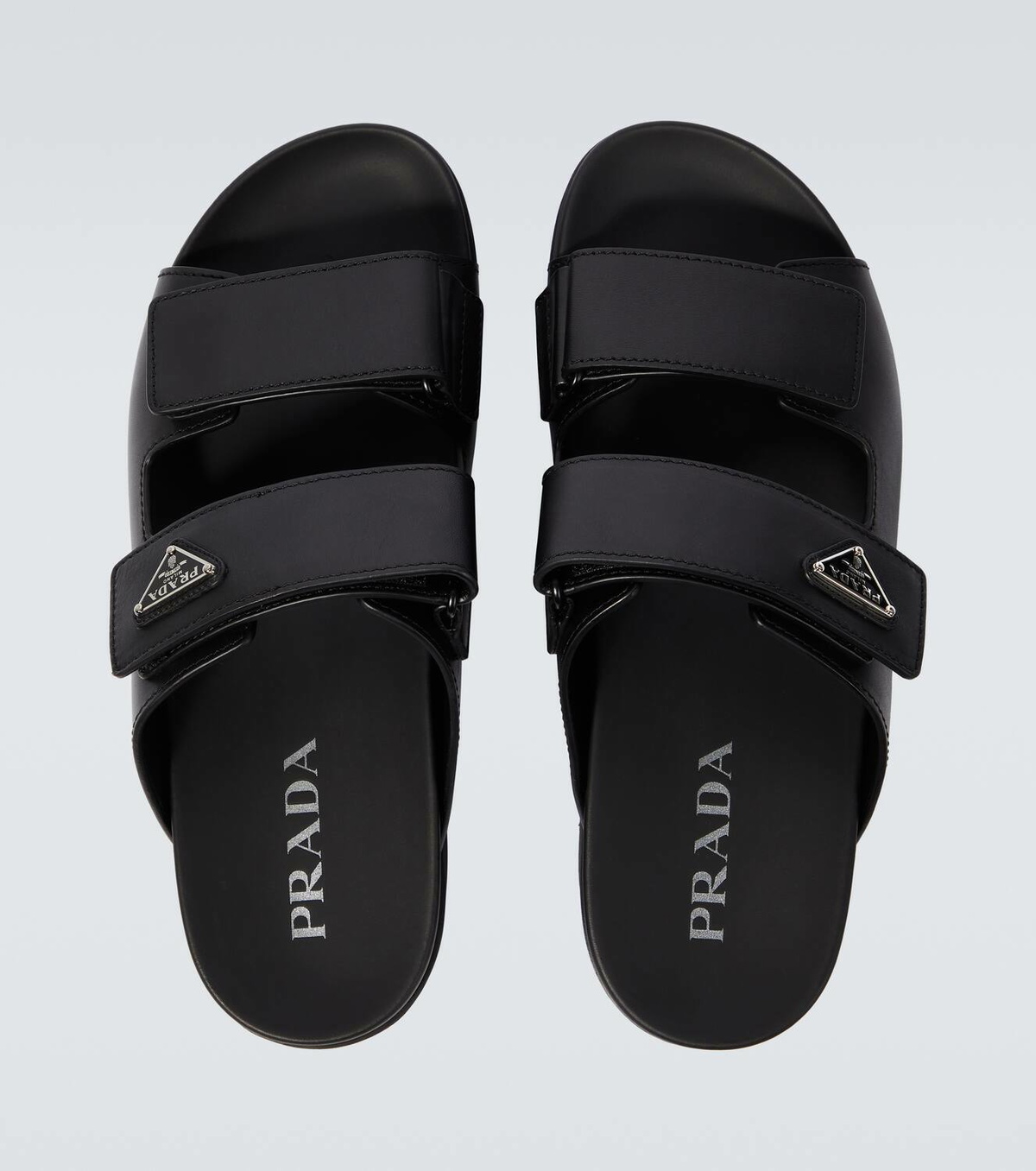 24PF new/PRADA Vitスポーツレザーサンダル Sandal Black Prada Vit Sport leather sandals Prada