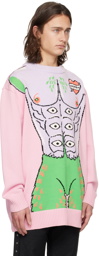 Charles Jeffrey LOVERBOY Pink Sexy Beasts Sweater