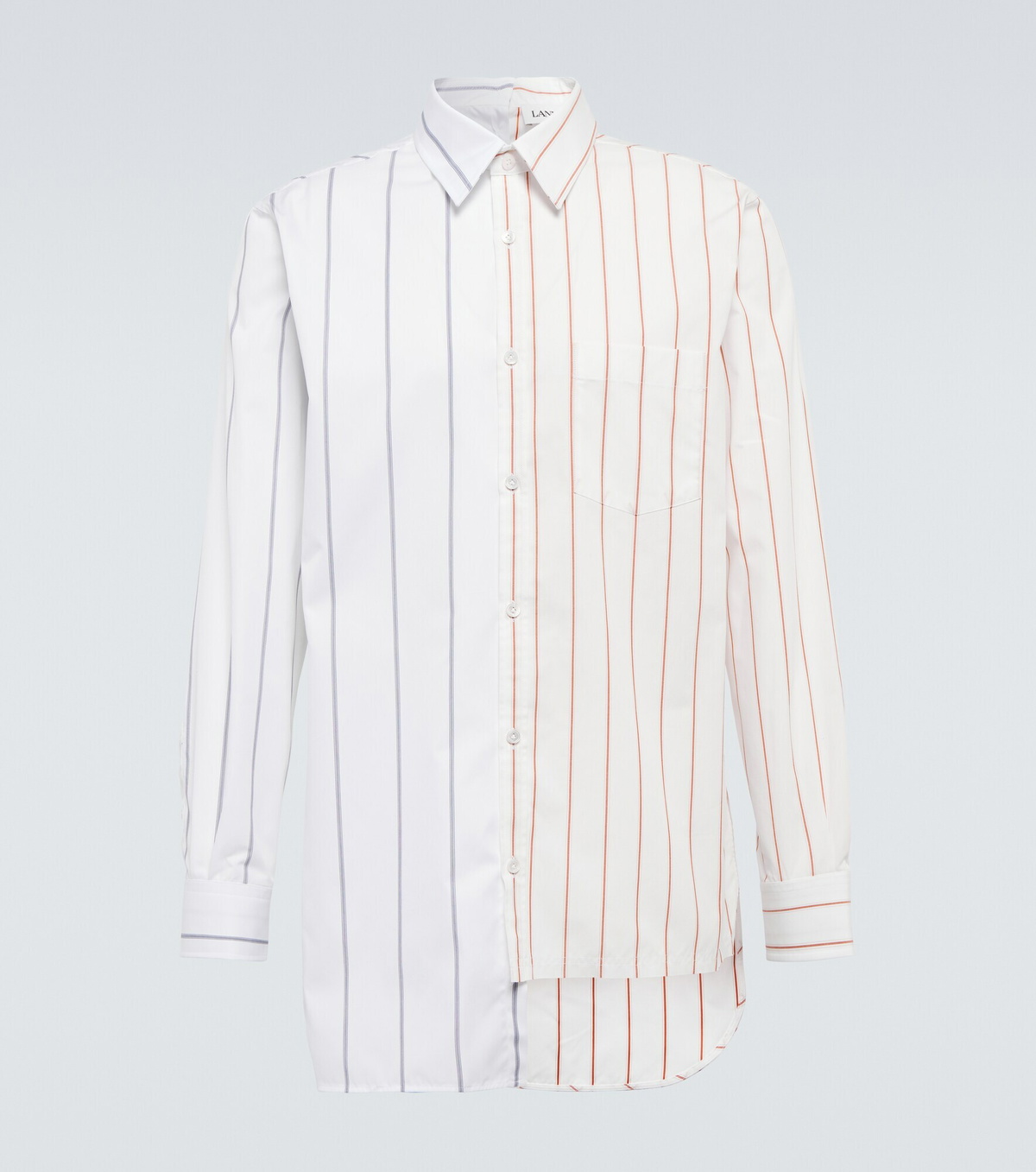 LANVIN Men's Striped Shirt Blue