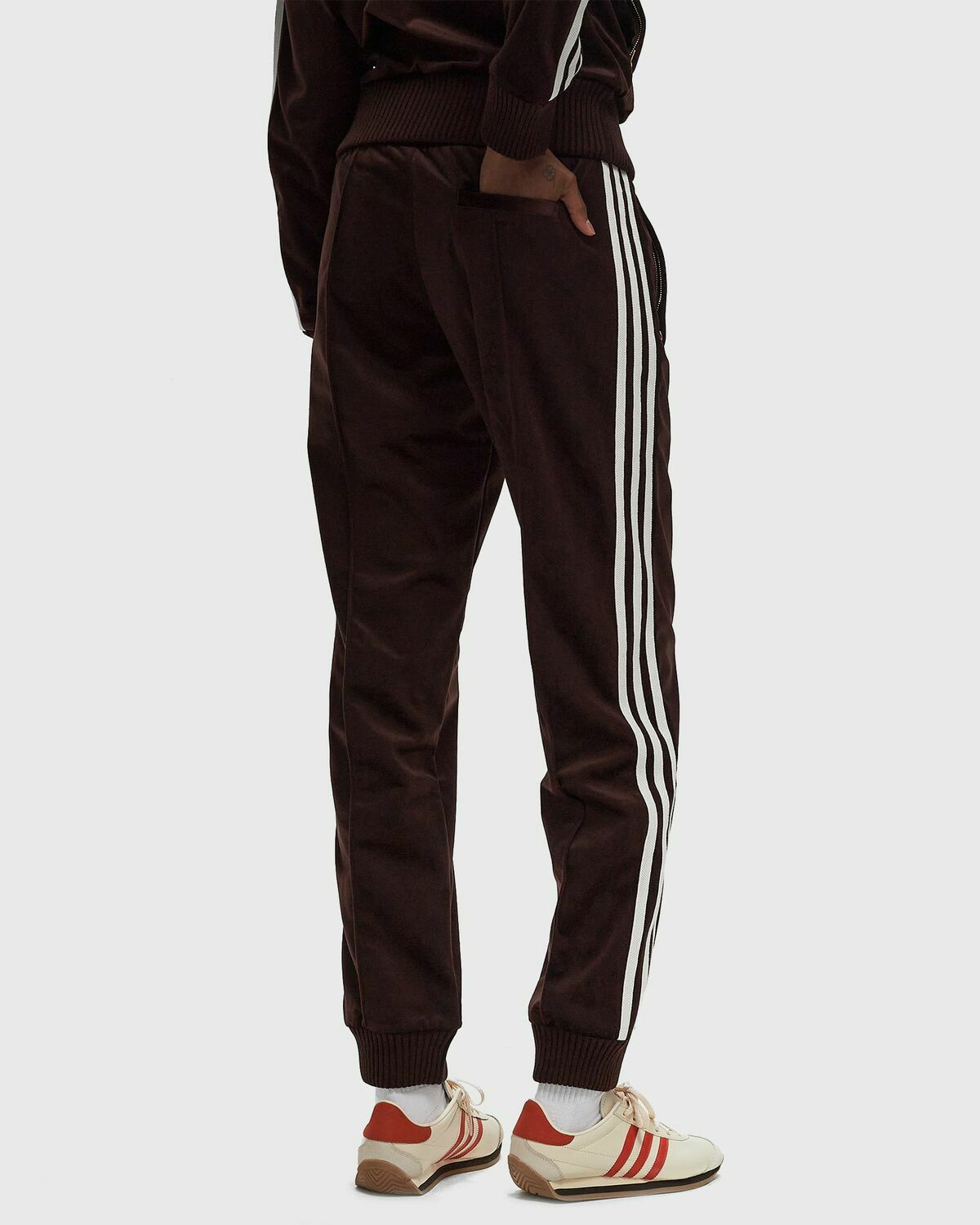 Adidas Velvet Track Pants Brown Track Pants