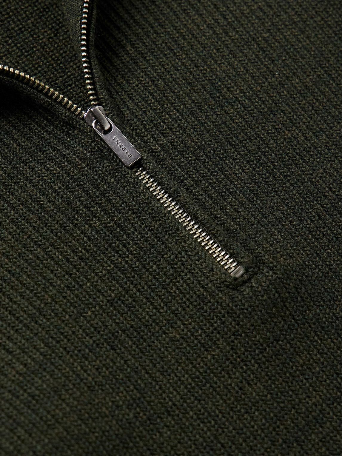 Barena - Ribbed Wool Half-Zip Sweater - Green