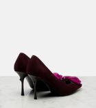 Roger Vivier Rose Vivier floral-appliqué suede pumps