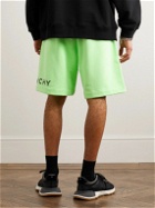 Givenchy - Wide-Leg Logo-Print Cotton-Jersey Shorts - Green
