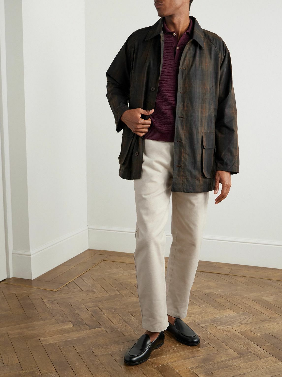 De Bonne Facture - Forest Checked Waxed Cotton-Canvas Jacket - Brown