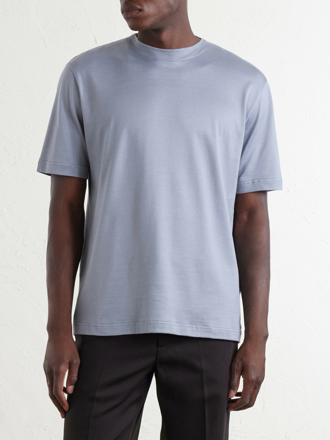 Eleventy - Cotton-Jersey T-Shirt - Blue