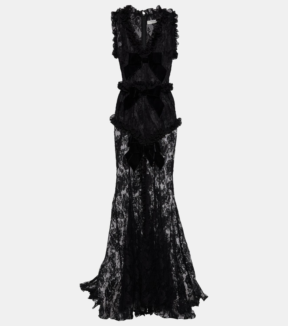 chinese dress ladies VELVET DRESS WITH LACE BUSTIER – Alessandra Rich main image 0