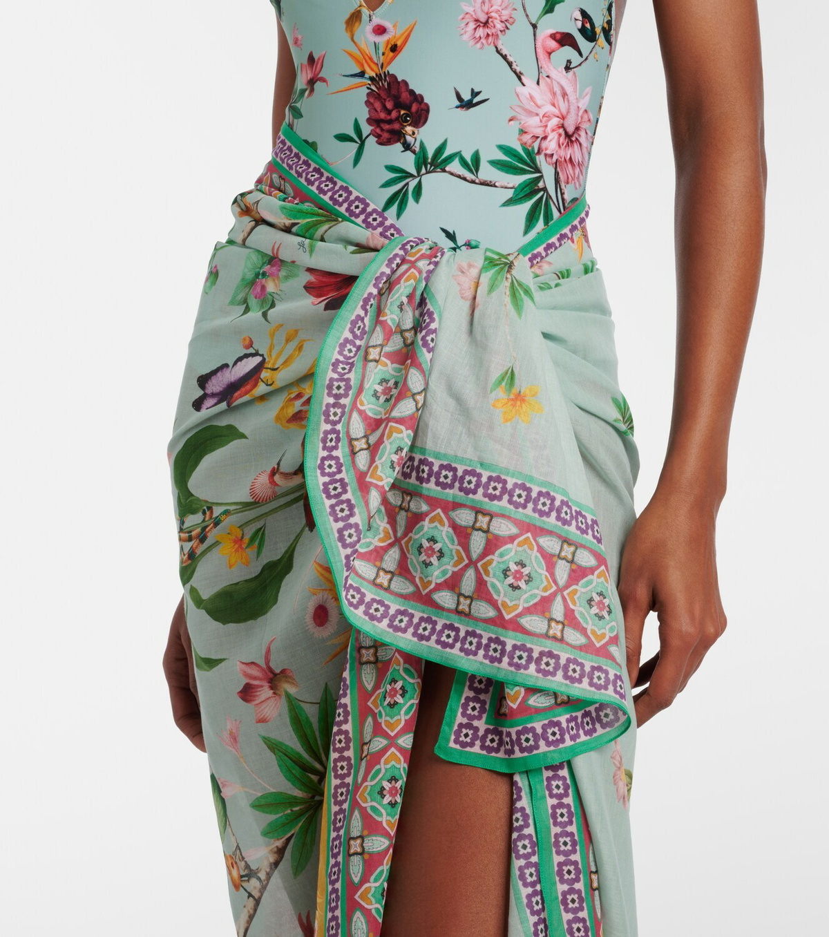La DoubleJ Floral cotton voile beach cover-up
