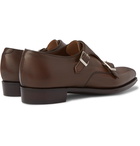 Kingsman - George Cleverley Perforated Leather Monk-Strap Shoes - Brown