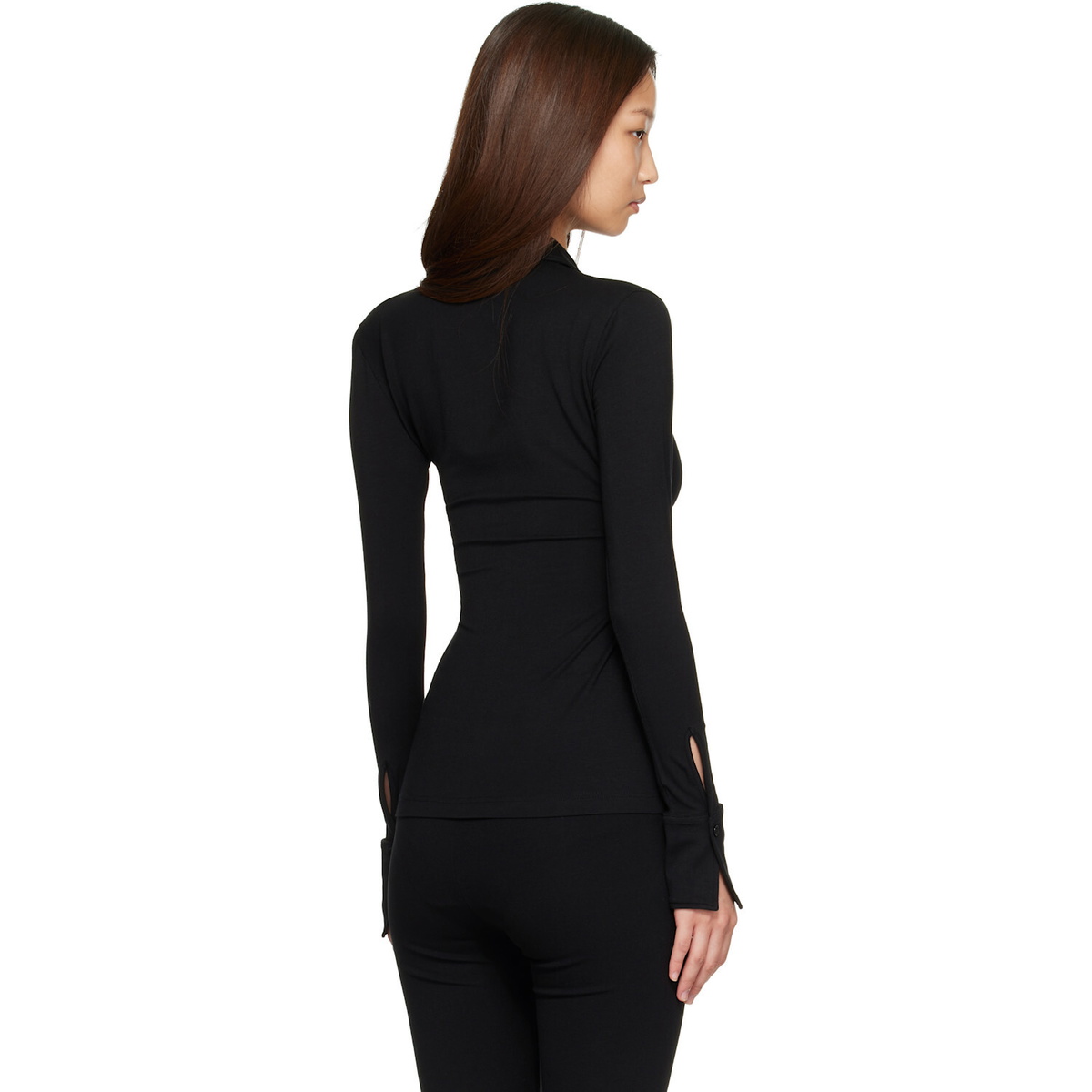TOTEME Black Fitted Jersey Shirt