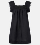 Dôen Almadia lace-trimmed ramie minidress