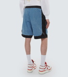 Amiri Satin-trimmed denim shorts