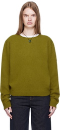 Arch The Green Wide Neck Cashmere Pullover Sweater