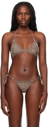 Frankies Bikinis Brown & Black Nick Bikini Top