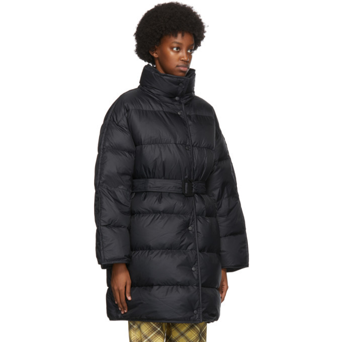 Longline belted puffer on sale jacket