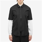 Han Kjobenhavn Men's Technical Short Sleeve Zip Shirt in Black