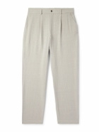 De Bonne Facture - Wide-Leg Pleated Linen and Wool-Blend Trousers - Neutrals