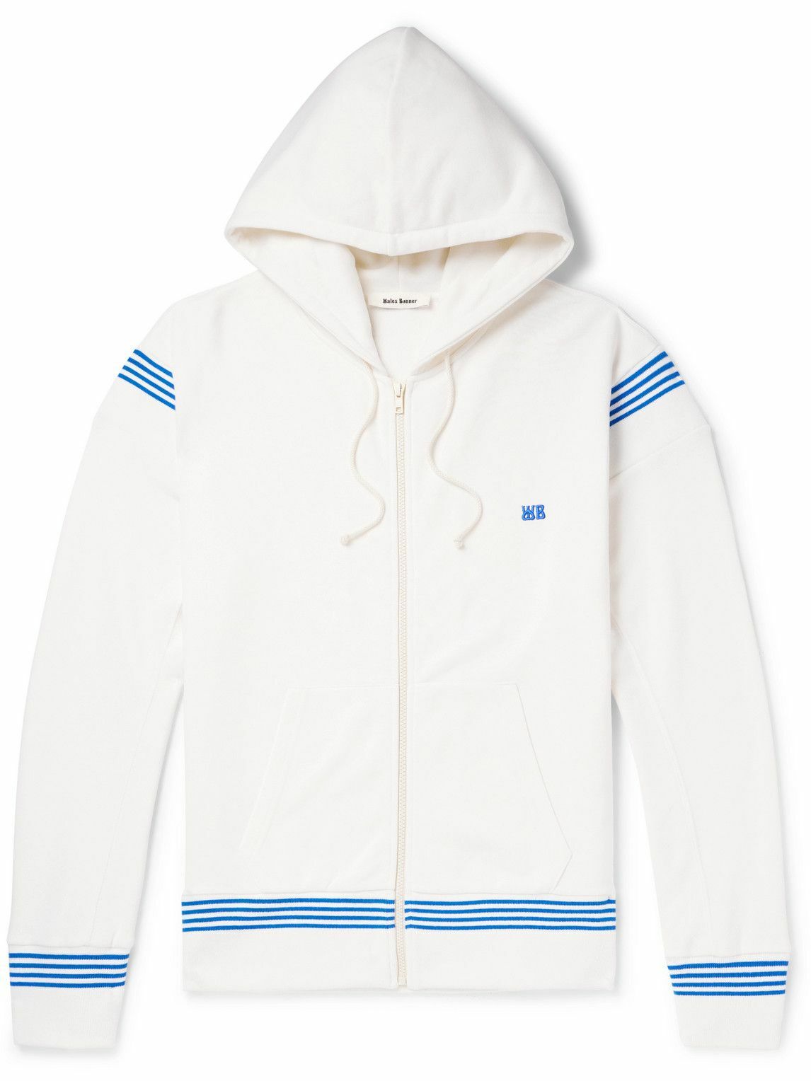 Wales Bonner Off-White & Blue Stereo Hoodie Wales Bonner