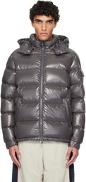 Moncler Gray Moncler Maya Hooded Short Down Jacket