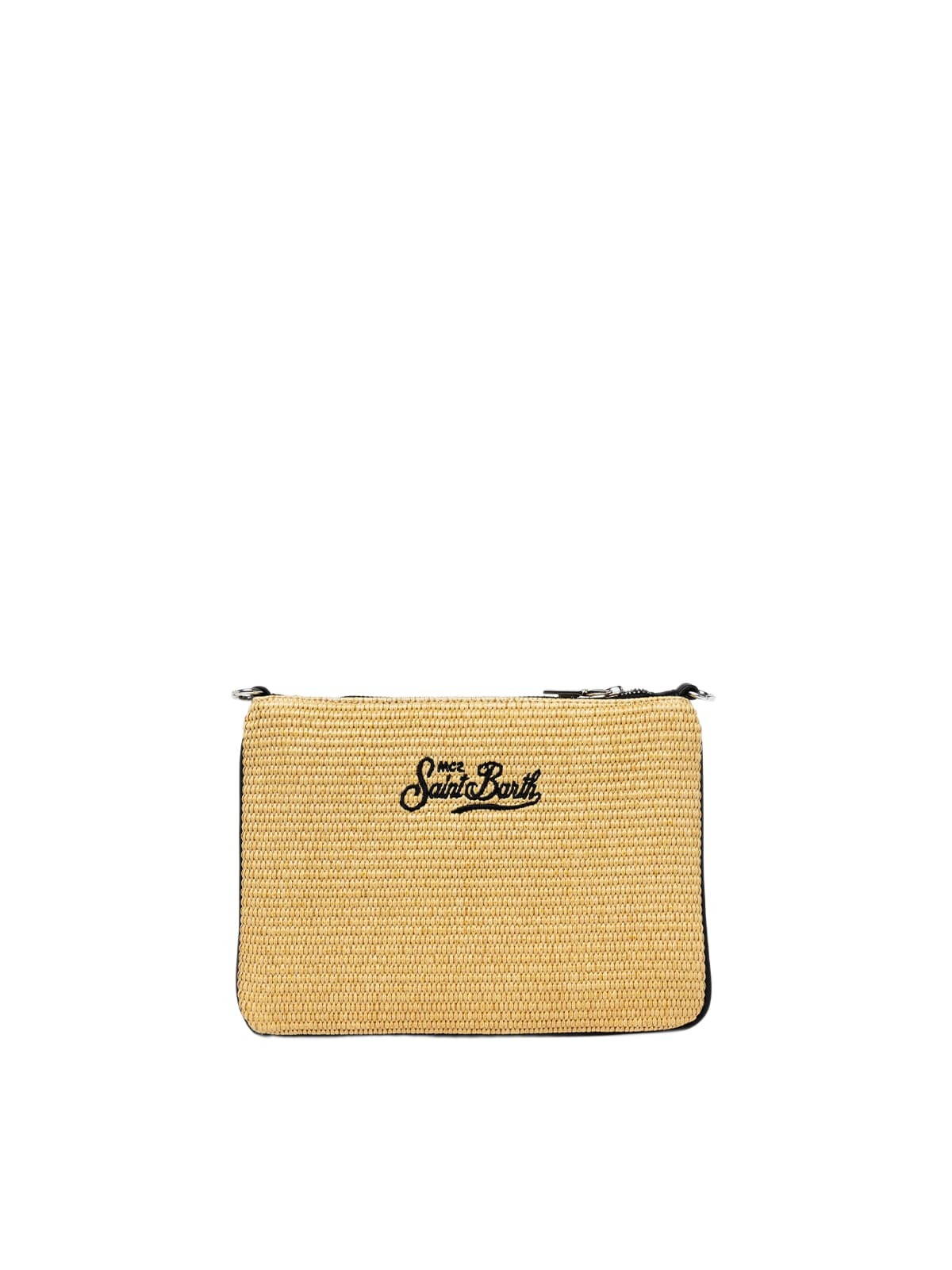 MC2 Saint Barth Parisienne Straw Pochette With Los Angeles Embroidery